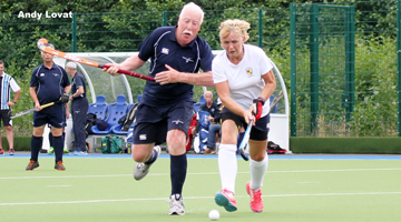 Peter Gordon in action against Scotland Over 60 Ladies