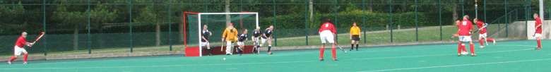 First shot of England penalty corner - positions just after injection